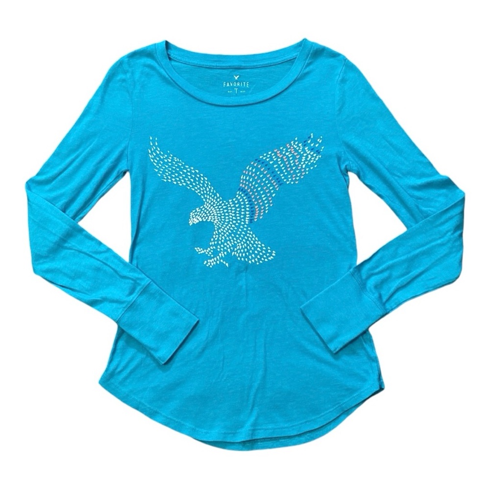 American Eagle Favorite T Women’s Teal Long Sleeve Pullover Top Size XS